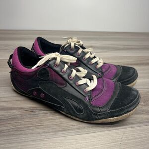 Cushe Boutique Sneak Leather Black Purple Red‎ Tartan Shoes Women's Size 8